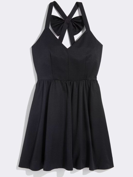 Vineyard Vines Dresses & Skirts - Vineyard Vines Black Bow Back Fit & Flare Silk Dress Wedding Guest Party 14 NWT